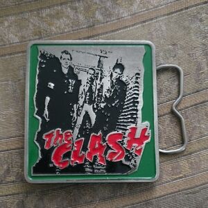 The Clash Belt Buckle with Green and Silver Accents